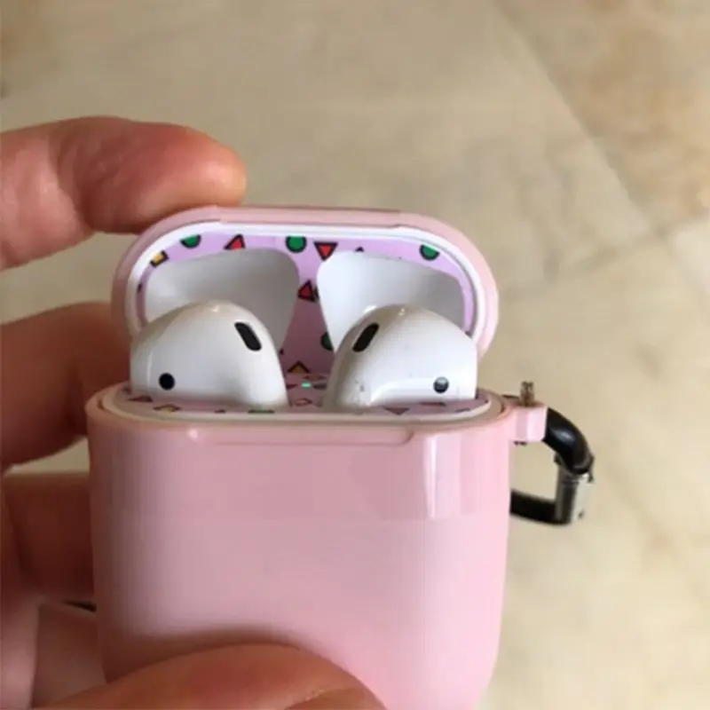 Защитный чехол с наклейкой 4 пары Пыленепроницаемый Чехол для Apple Airpods зарядная