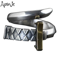 apinje 925 silver ring katana finger rings for men biker jewelry fashion ring opening samurai sword unique jewelrys