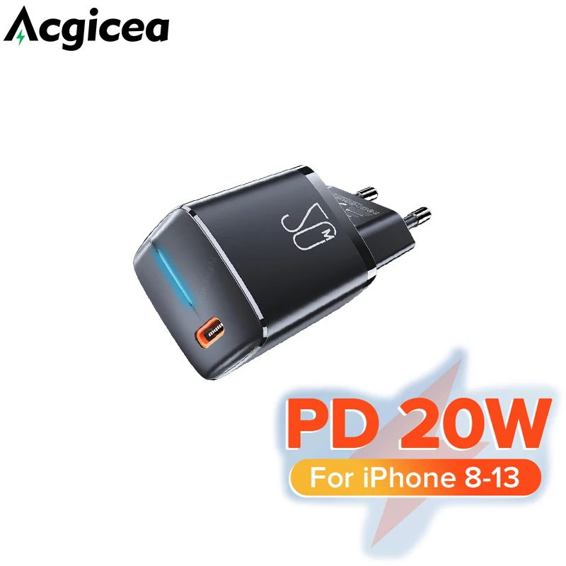 

Acgicea 20W USB Charger Support Type C PD Fast Charging USB Port Portable Phone Charger For iPhone 13 12 Pro Max 11 Mini 8 Plus