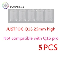 5pcs fatube straight glass tube for justfog q16 2ml justfog q16 pro 1 9mljustfog q14 1 8ml compact 14 16 tank starter kit