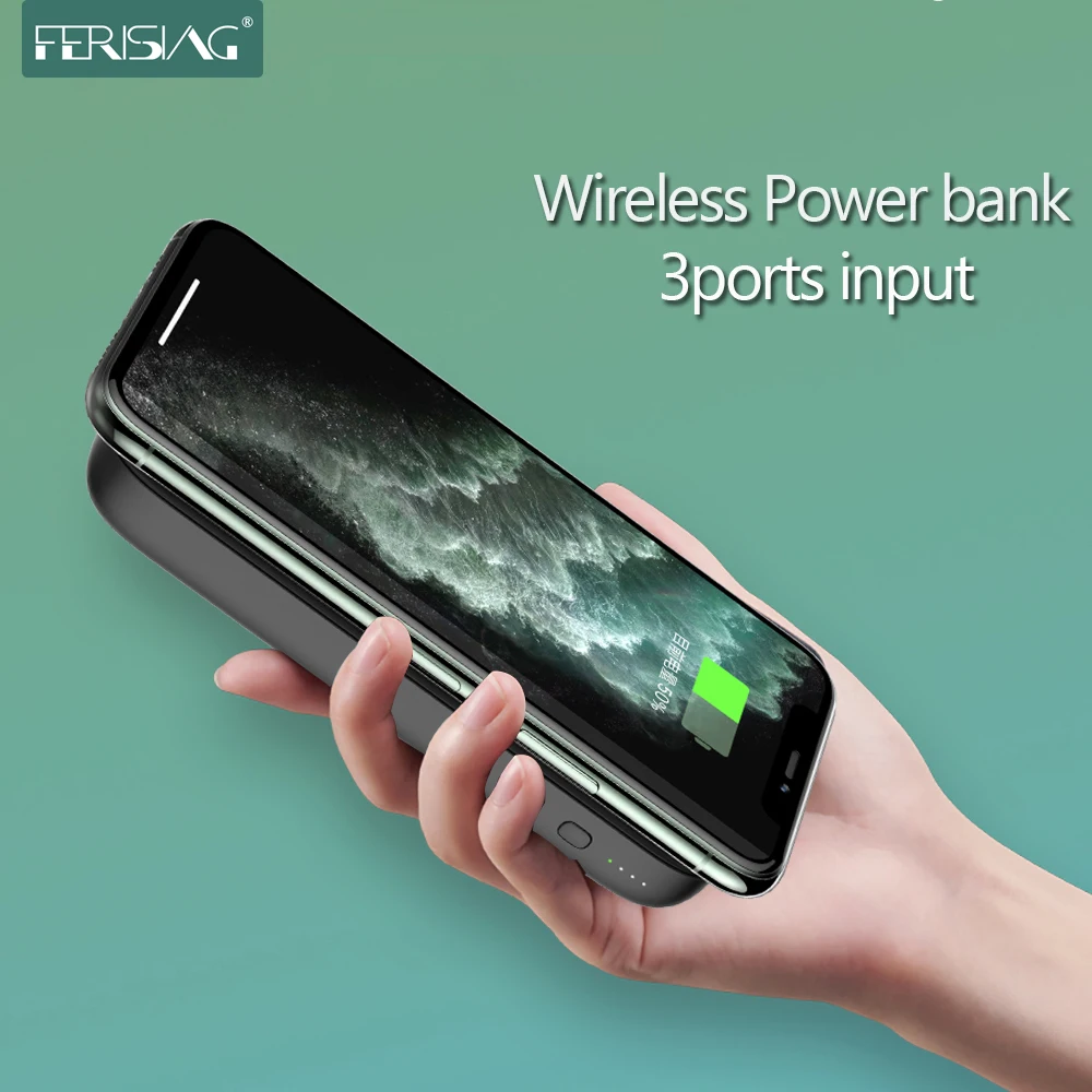 Зарядное устройство FERISING беспроводной 3 порта Power Bank 5000 мАч портативное зарядное устройство USB зарядный кабель C Внешнее зарядное устройство Power Bank для iPhone 12 mini Pro Xiaomi|Внешние аккумуляторы| | АлиЭкспресс