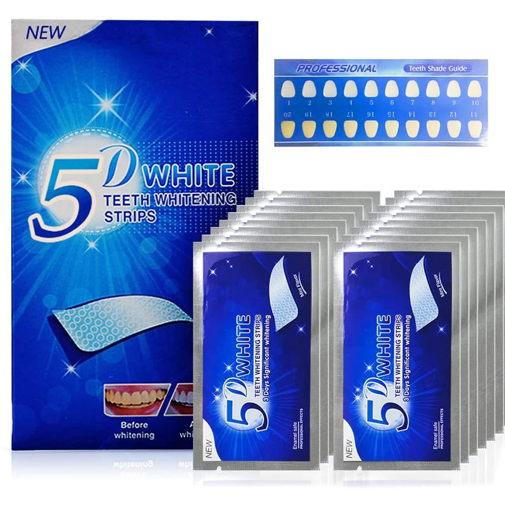 

M`J 5D Gel Teeth Whitening Strips White Tooth Dental kit Oral Hygiene Care Strip for false Teeth Veneers Dentist seks Whiten gel
