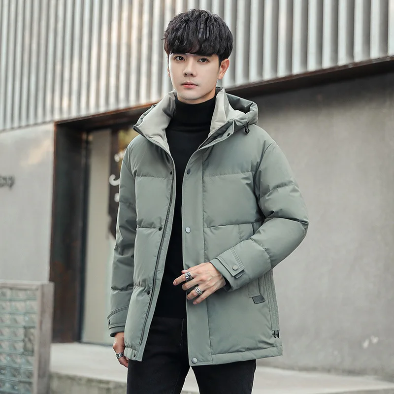 2021 winter down jacket men's trend warm and windproof men's jacket tooling jacket windproof outerwear men's down jacket