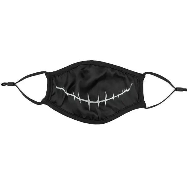 

Men Women's spring summer thin natural silk satin mask lady's sunscreen breathable punk fashion print satin mouth-muffle R393