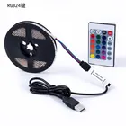 DC 5V Светодиодная лента 24Key RGB USB кабель мощность гибкий светильник лампа 1 м 2 м 3 м 4 м 5 м SMD 2835 Настольный экран лента ТВ фон светильник ing