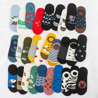 peonfly 2020 spring and summer new combed cotton deodorant men socks simpson cartoon couple in funny happy sock slippers