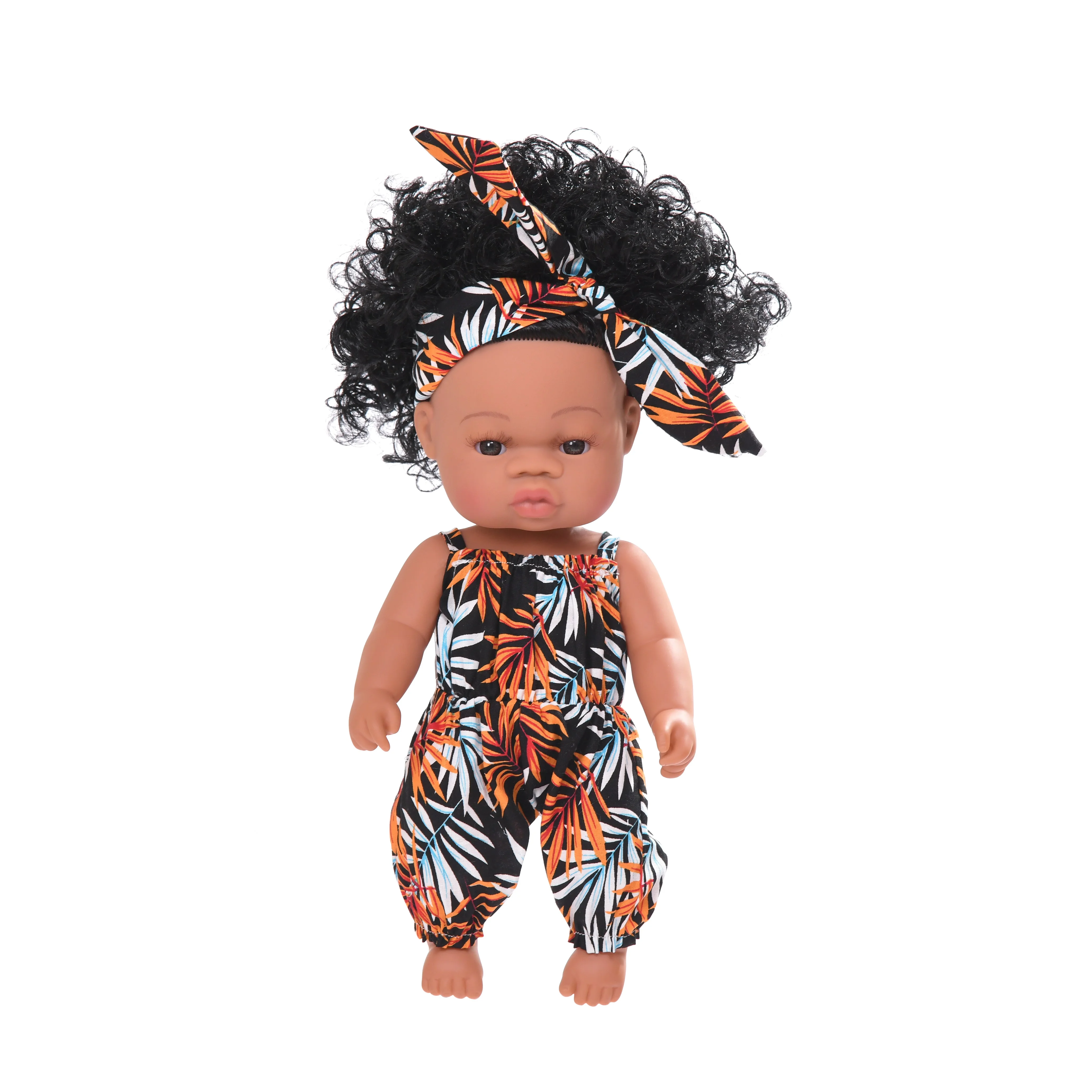 

14 Inch 35cm Washable Lifelike Cute African American Reborn Baby Dolls Black With Clothes Soft Lovely Realistic Boys Girls Toy