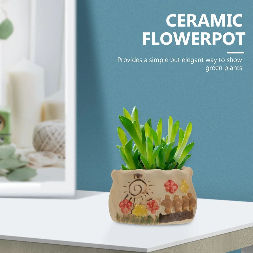 

5 Pcs Creative Flowerpots Indoor Plant Pots Gardening Pot Ceramic Planter Craft
