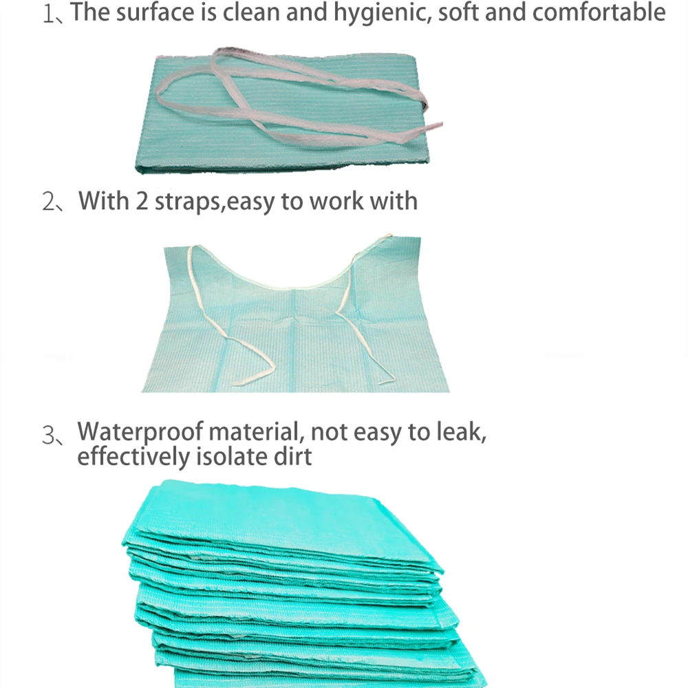 100/50/10 шт. зубные шарф одноразовые нагрудники медиа Бумага Водонепроницаемый