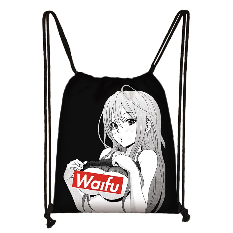 skd-sugoi17 Sugoi Senpai аниме Waifu печать шнурок Сумка для женщин Дорожные сумки boku no hero сумка для хранения мужской рюкзак подростковые сумки на плечо - Цвет: skd-sugoi17