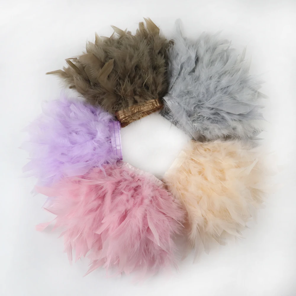 2 ярдов/лот Настоящее перо индейки на плетенном перья для рукоделия отделкой