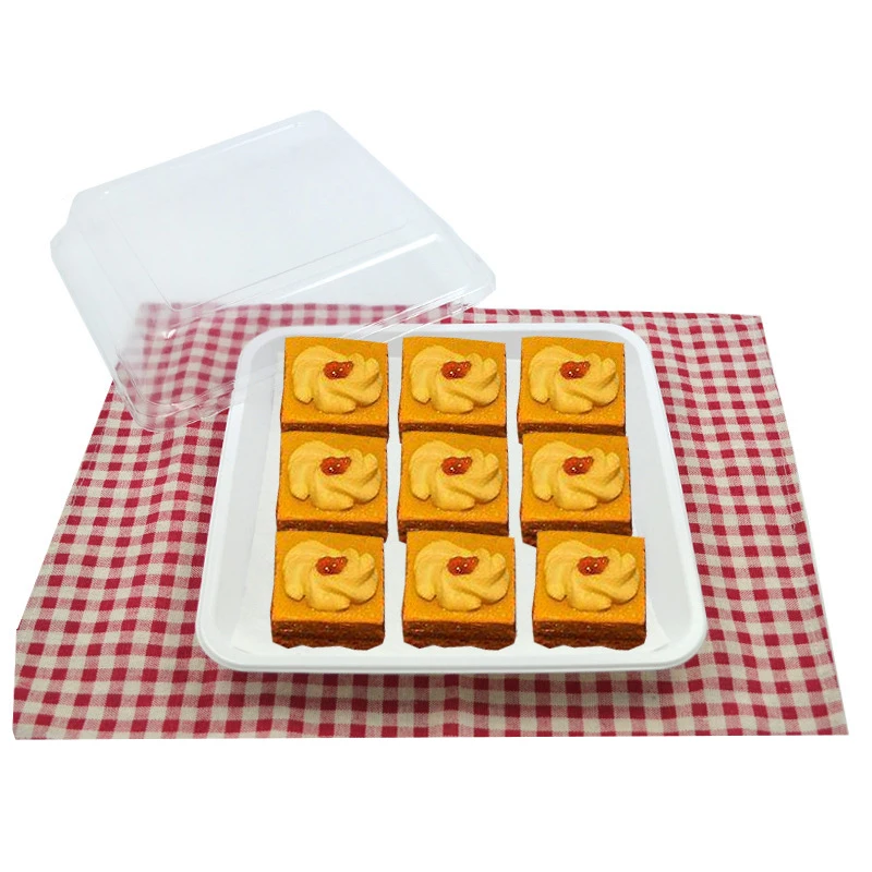 

50pcs White baking cake plastic plate Suitable for restaurant cake shop.