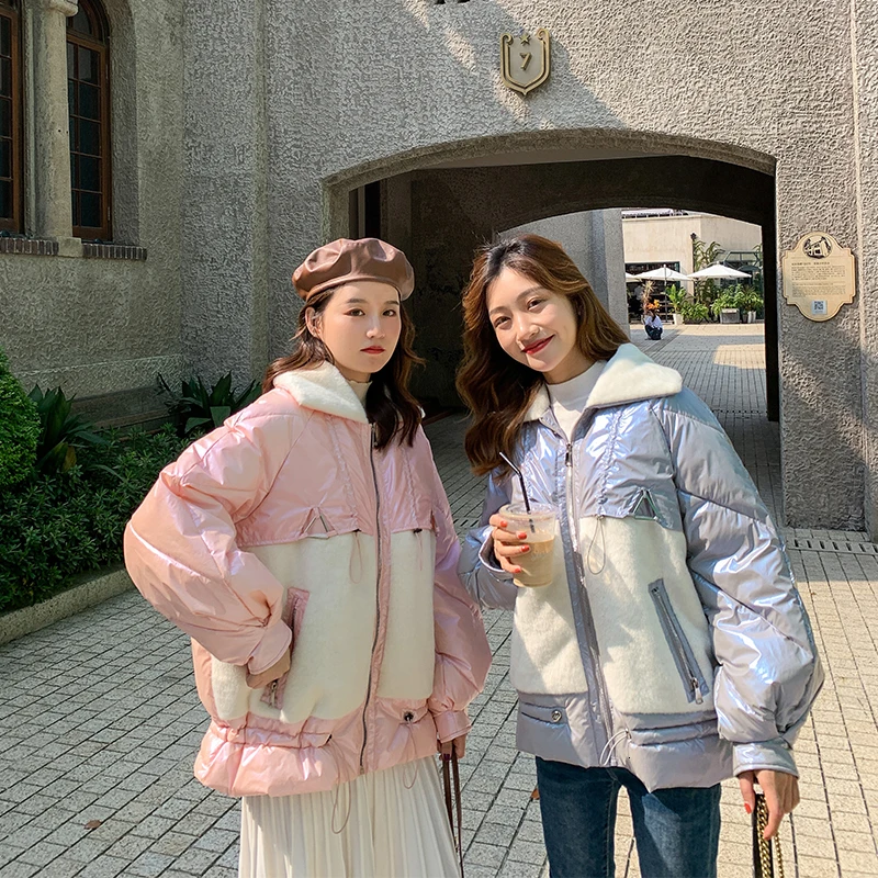 

2019 New Autumn Winter Warm Jacket Women Patchwork Parka Coat Female Basic Jackets Outerwear Womens Tops And Blouses Coat