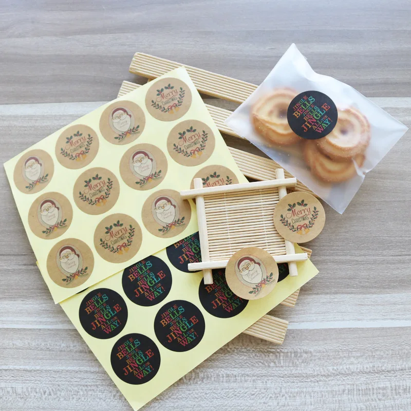 

120 шт. Рождественские Элементы, самоклеящиеся наклейки для творчества, Подарочные уплотнительные украшения, наклейки для выпечки, упаковочные этикетки, упаковочные наклейки