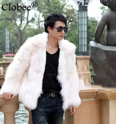 Мужская одежда из лисьего меха новинка 2020 пушистое пальто с отложным воротником