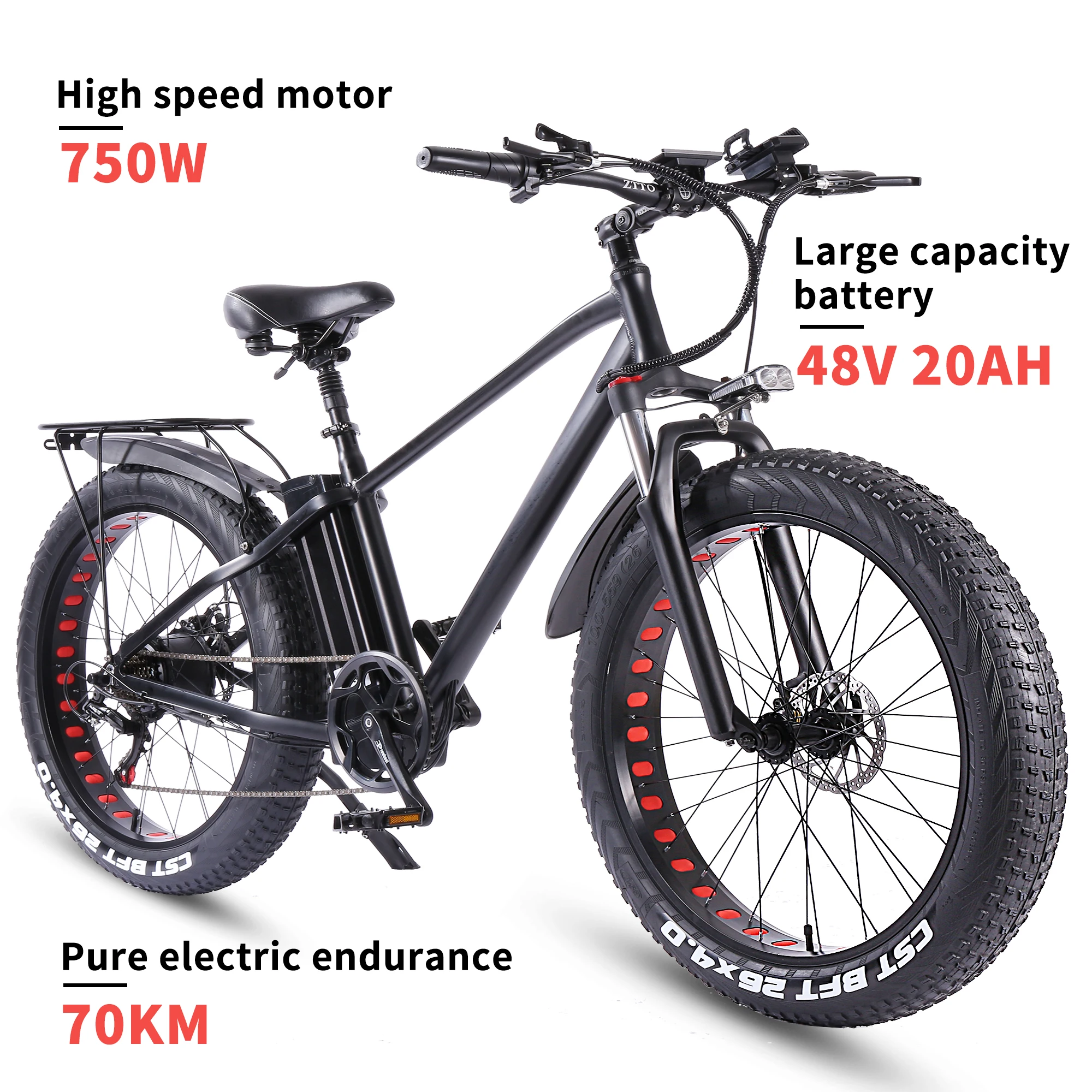 Preise Elektrische Bike 750W 48V 24AH Ebike Mountainbike Fett Reifen E Bike Erwachsene Meb 26 Zoll 7 Geschwindigkeit Aluminium Rahmen Dual Disk Bremse