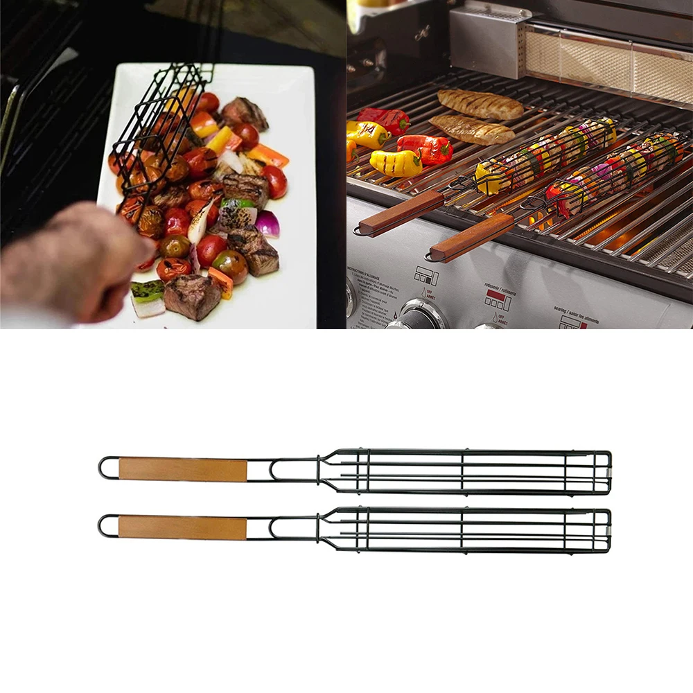 

Non-Stick BBQ Food Clip Portable BBQ Grilling Basket Heat-Resistant Barbecue Food Clip Net Outdoor Camping BBQ Tools