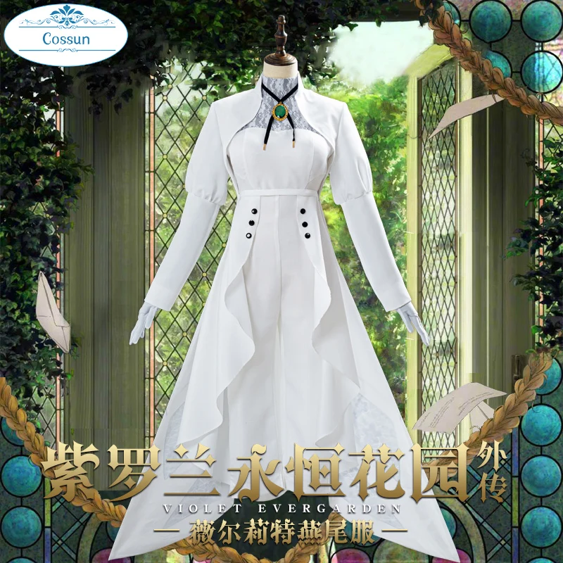 

Anime Auto Memories Doll Palgantong Violet Evergarden Uniform White Swallow-tailed Coat Cosplay Costume Halloween Party Suit For