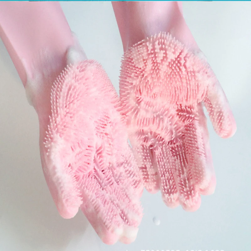 Силиконовая щеточка скруббер Магия для мытья посуда уборки варежки многоразовые