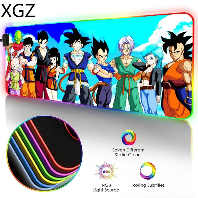 

XGZ Animation Mouse Pad RGB Large Mousepad XXL Custom LED Luminous Color Lighting Computer Notebook Gaming Mouse Pad