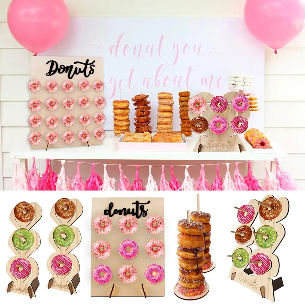 Настенная деревянная подставка PATIMATE в форме сердца и пончика украшение для