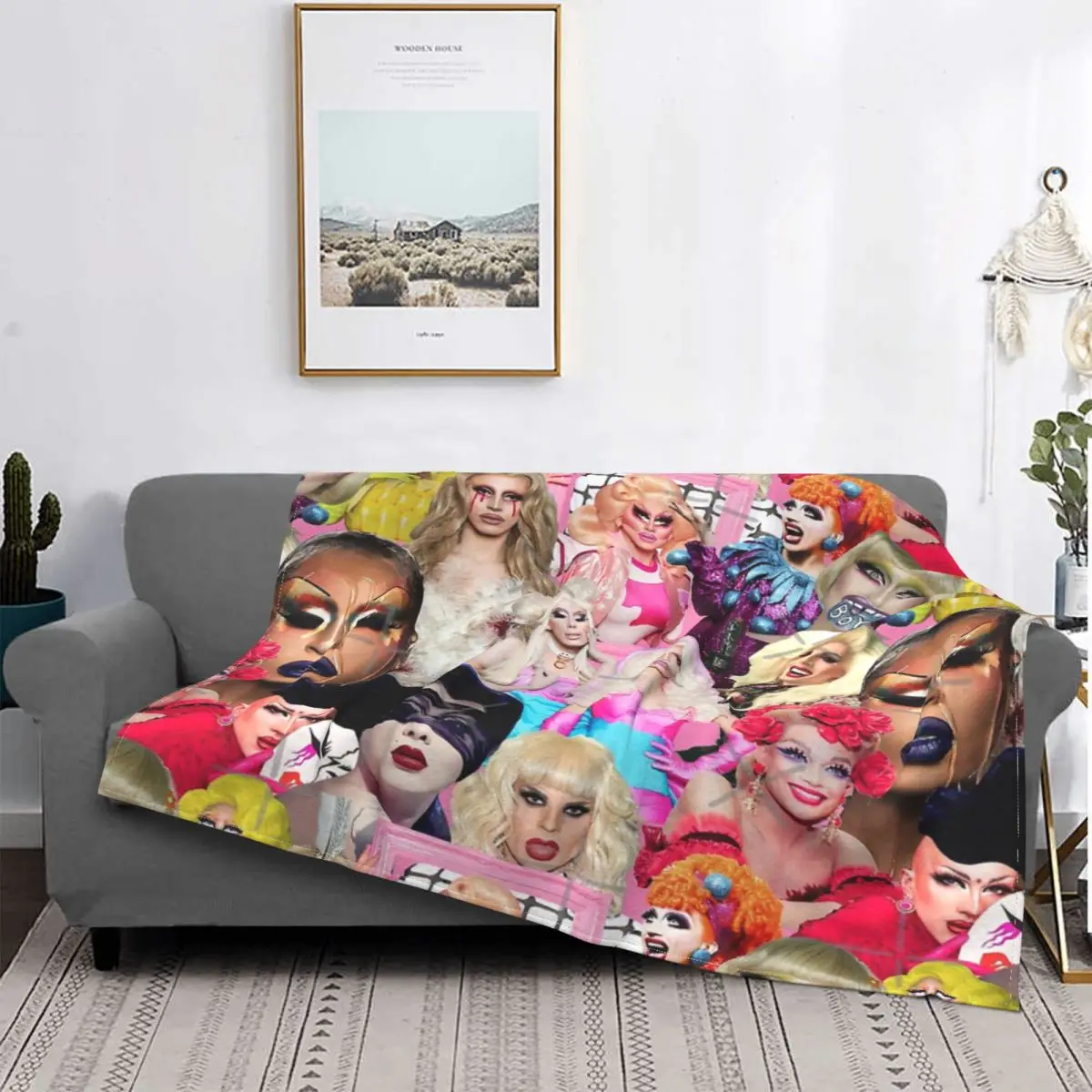 

Rupaul Drag Race-Manta с рисунком коллажа, colcha для cama a cuadros, funda para sofda, Sudadera con capucha, colcha, 220x
