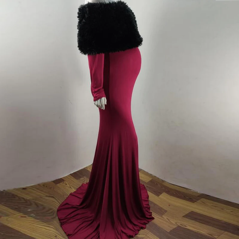 

Two piece suit Shawl + Long Maternity Dresses For Photo Shoot Women Clothes Maternity Photography Props Dresses For Pregnant