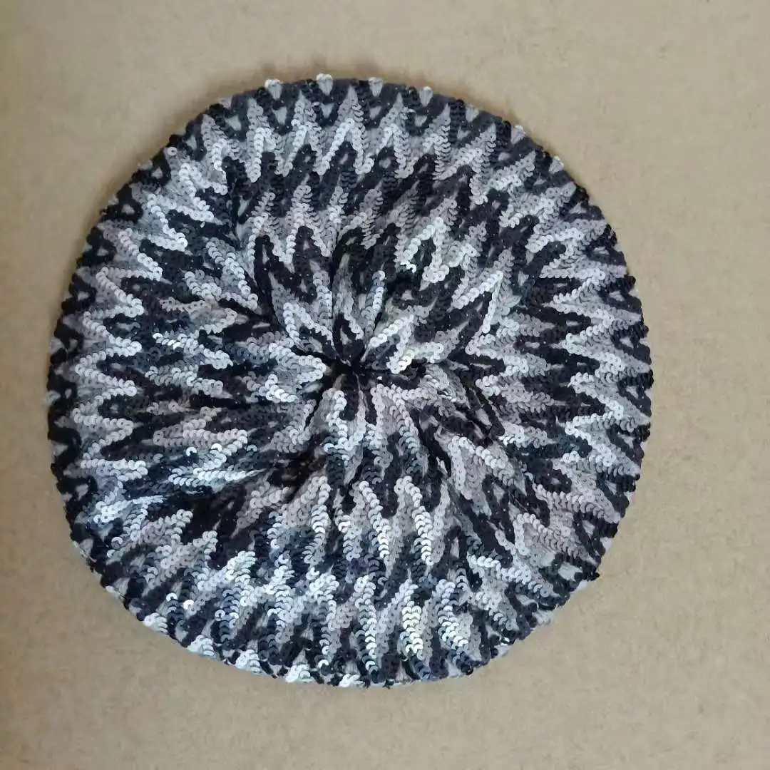 Женская зимняя шапка шерстяная элегантная с блестками Blingbling Beanies осенние женские
