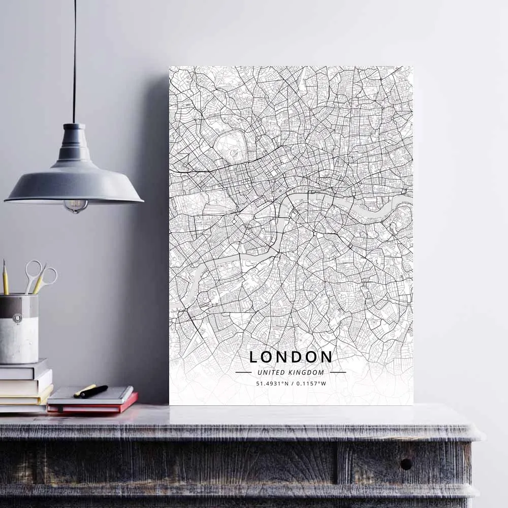 Лондон Лутон Манчестер Мэнсфилд Миддлсбро Милтон-Кинс Нортгемптон Норвич Ноттингем Оксфорд United Kingdom Map Poster