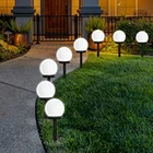 2 шт.кор. солярные наружные фонари на солнечных батареях Светодиодный Глобус приведенный в действие декоративное освещение для сада для дворик дорожки для садовых дорожек Прохладный