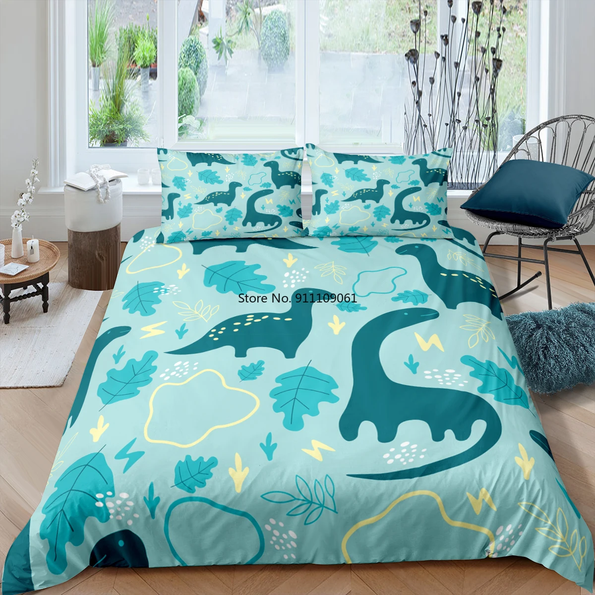 

Cartoon Dinosaur Pattern 3d Bedding Sets for Kids 2/3pc Cute Animal Duvet Cover with Pillowcase Children's Bedroom Decoration