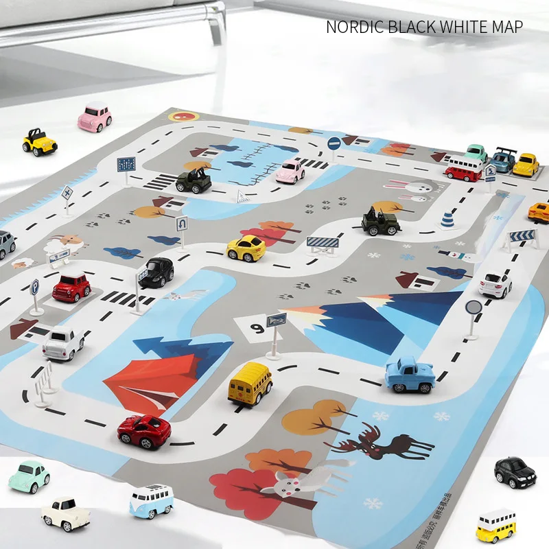 130*100 см портативный игровой коврик автомобиль городская сцена Дорожная карта