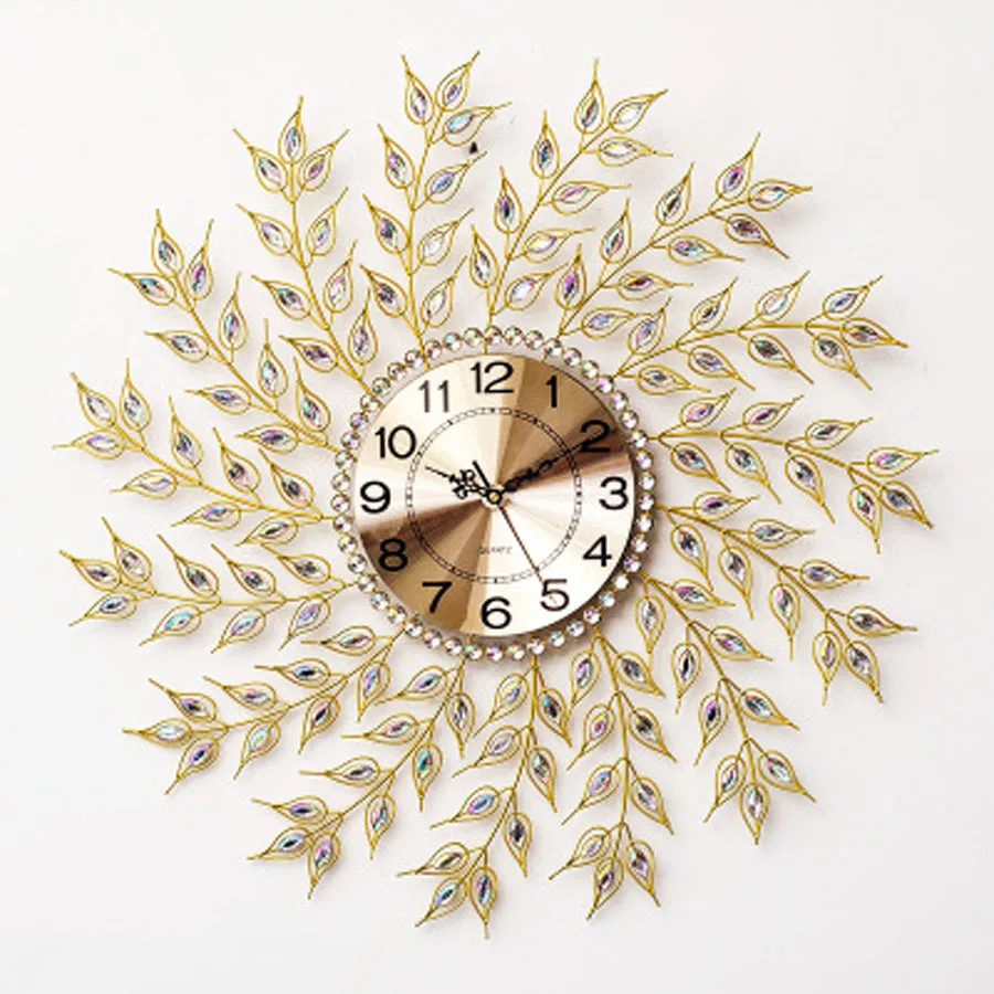 Настенные часы с железным рисунком Большие европейские Роскошные Металлические