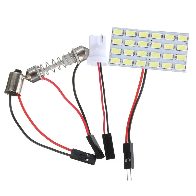 1 комплект 24 светодиодный 5730 световая панель SMD доска чистый белый авто Интерьер Чтение карта BA9S