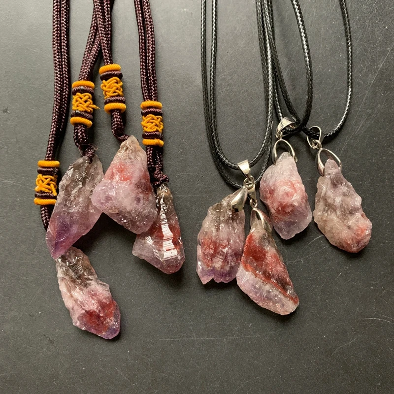 Natural Auralite 23 Crystal Rough Pendant Energy Healing Crystals Raw Stones Necklace Decoration 1pc Wholesale Dropshipping