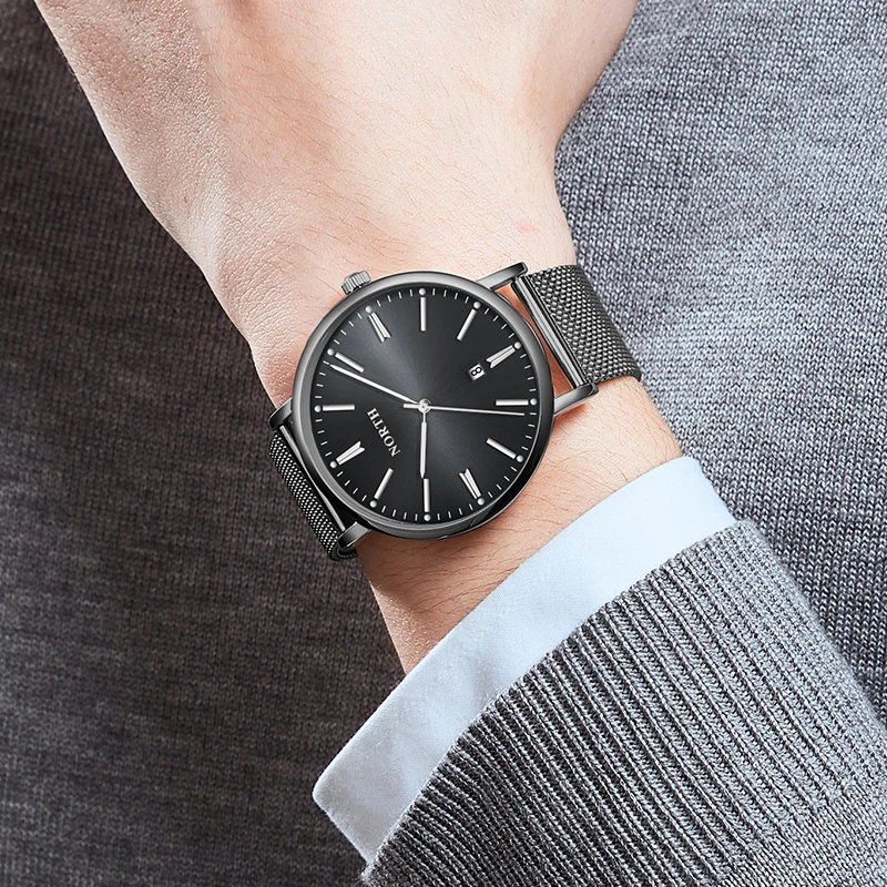 NORTH роскошные Брендовые мужские модные повседневные часы простые Бизнес