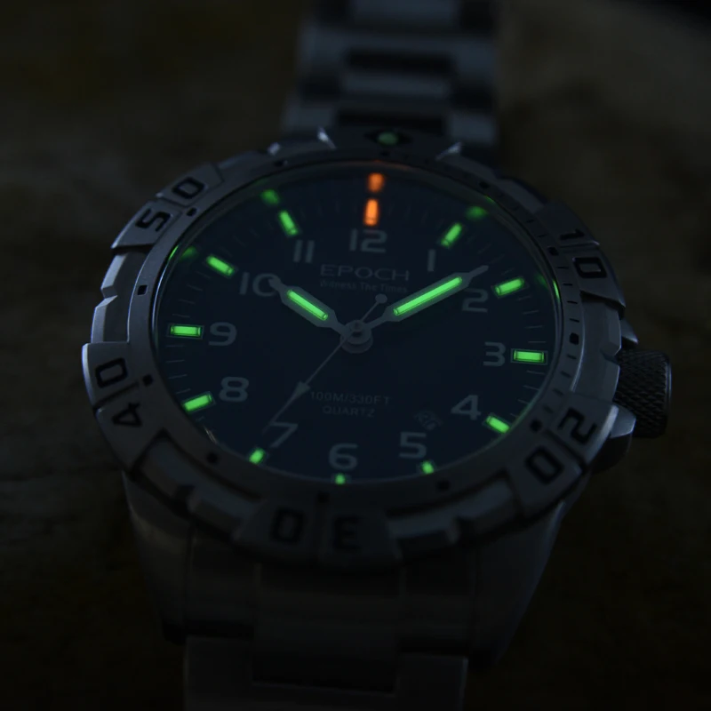 Мужские военные наручные часы, мужские тритиевые часы EPOCH sport T25 светящиеся водонепроницаемые наручные часы Мужские Аналоговые erkek kol saati 6020G
