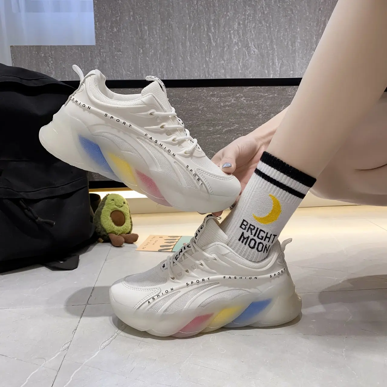 

Spring Lady Sneakers Women Shoes Fashion Female Sports Shoe Thick Soft Shoes Woman Chunky Sneaker White Sneakers