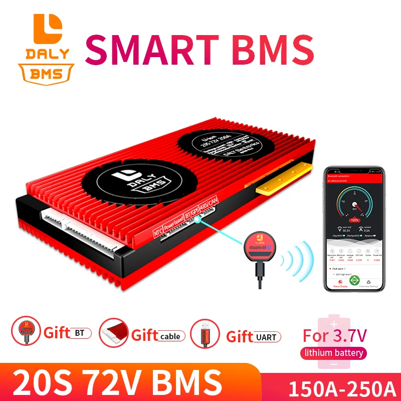 Аккумуляторная батарея Smart BMS 20S 72 в 8650 литий ионный аккумулятор 3 7 а Bluetooth CAN UART Scooter
