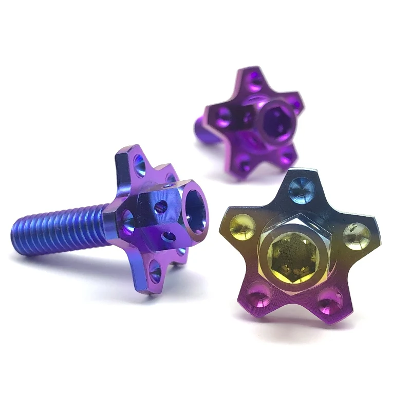 Tiremet 4Pcs M6x20mm titanium Ti Frame License Plate Bolts &amp Nuts Screws Fasteners for Motorcycle Bike GR5 | Обустройство дома