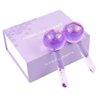 2pcs ice roller globes facial roller ball cold skin facial massage tools for face and neck headache beauty crystal ball