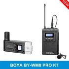BOYA BY-WM8 Pro K1 K2 UHF двойной беспроводной микрофон системы для цифровых зеркальных камер интервью с микрофоном для iPhone pc цифровая однообъективная зеркальная видеокамера с функцией wm8 pro K7