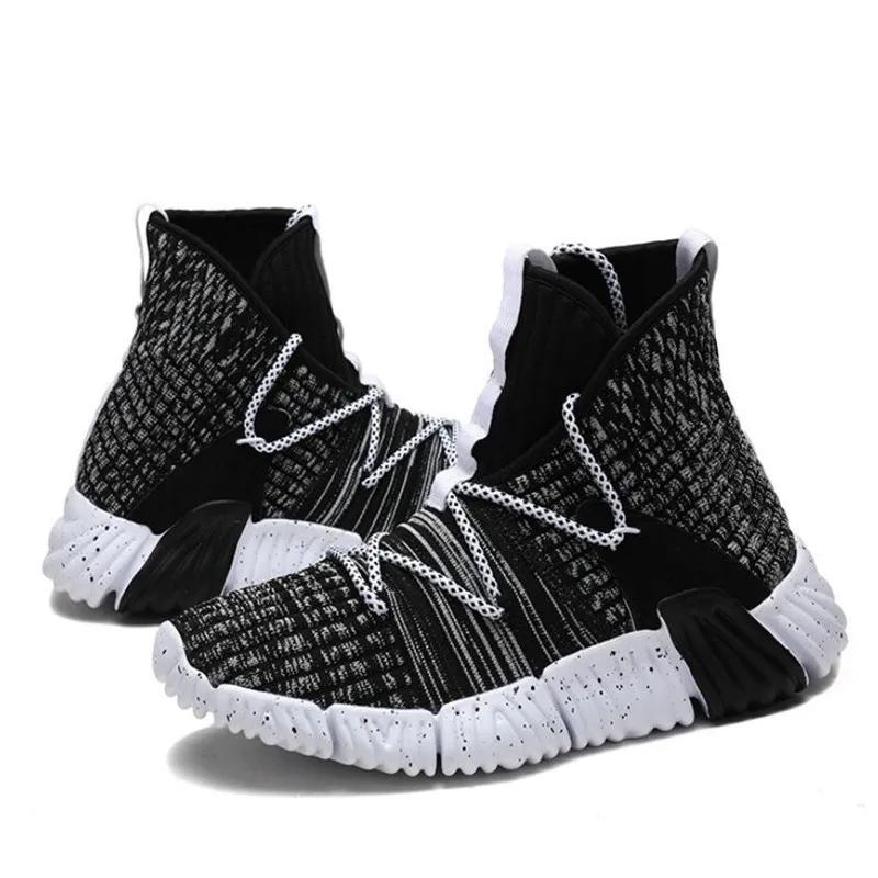 

New High Top Socks Sport Shoes Designer Men Sneakers Breathable Running Shoes Outdoor Men Cushioning Thick Bottom Athletic shoes
