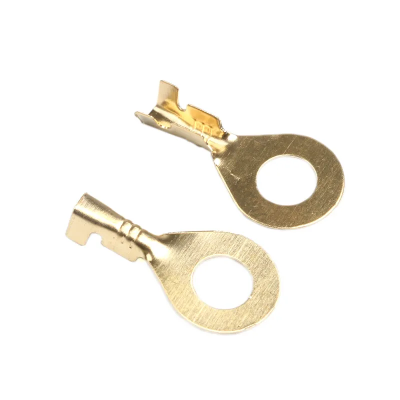 100Pcs 3.2-6.2mm Non-insulated Ring Cable Lugs Terminals Assorted Naked Connector Wire Connectors Brass Kit | Обустройство дома
