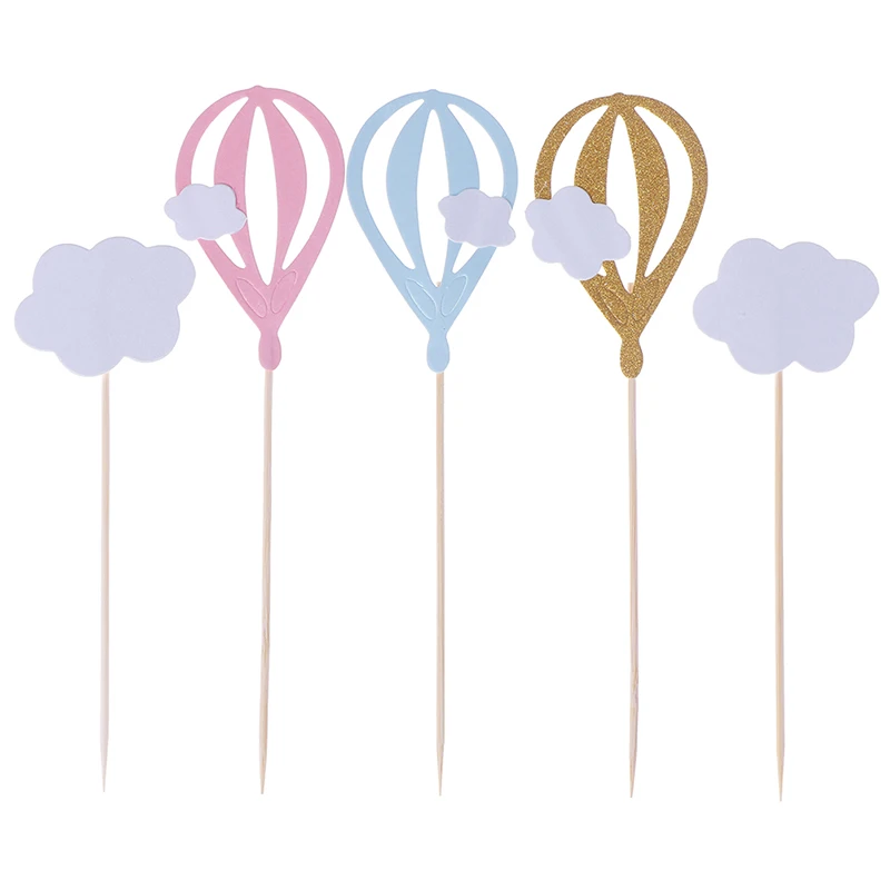 Украшения для торта капкейков маффинов фруктов на воздушном шаре 20 штук праздник