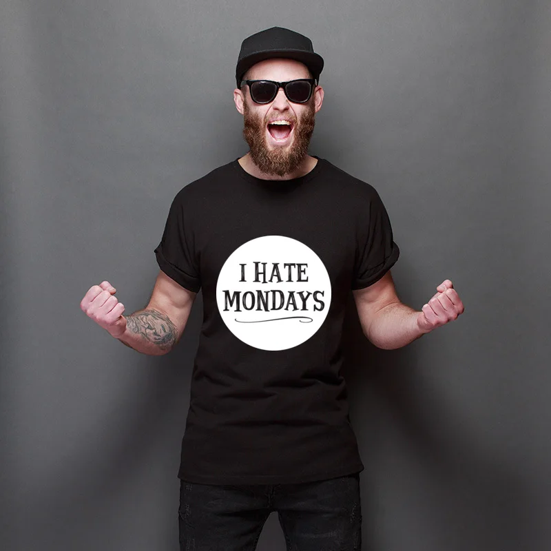 

New Coming I Hate Mondays Retro Men Tops T Shirt Comics Newest T-Shirt Manga Print Tee-Shirt Hipster
