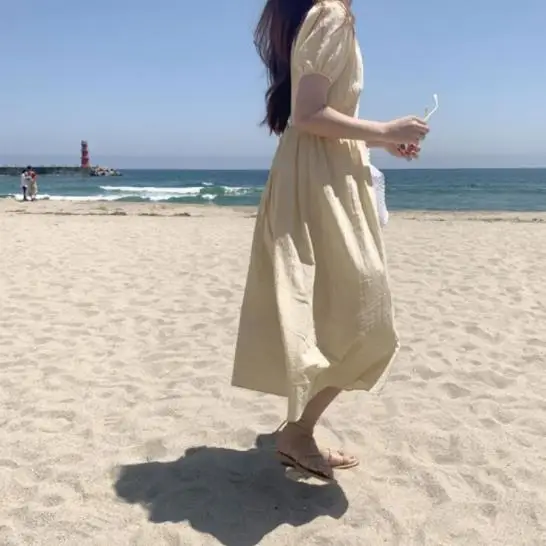 Женская летняя сексуальная длинная рубашка трапециевидного силуэта с v-образным