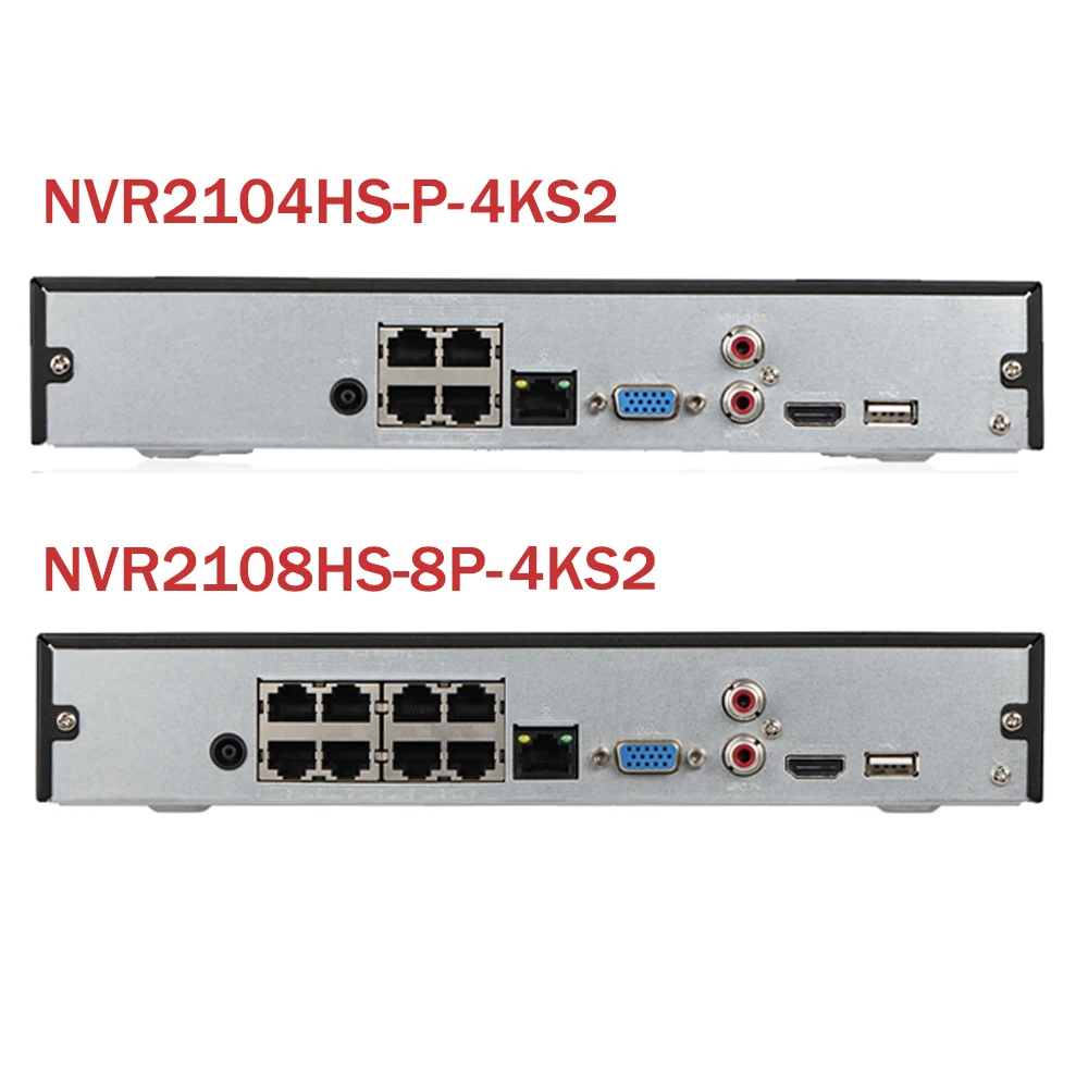 Оригинальный Dahua PoE NVR 4CH NVR2104HS P 4KS2 8CH NVR2108HS 8P 8MP 4K видео рекордер H.265 IP камера CCTV