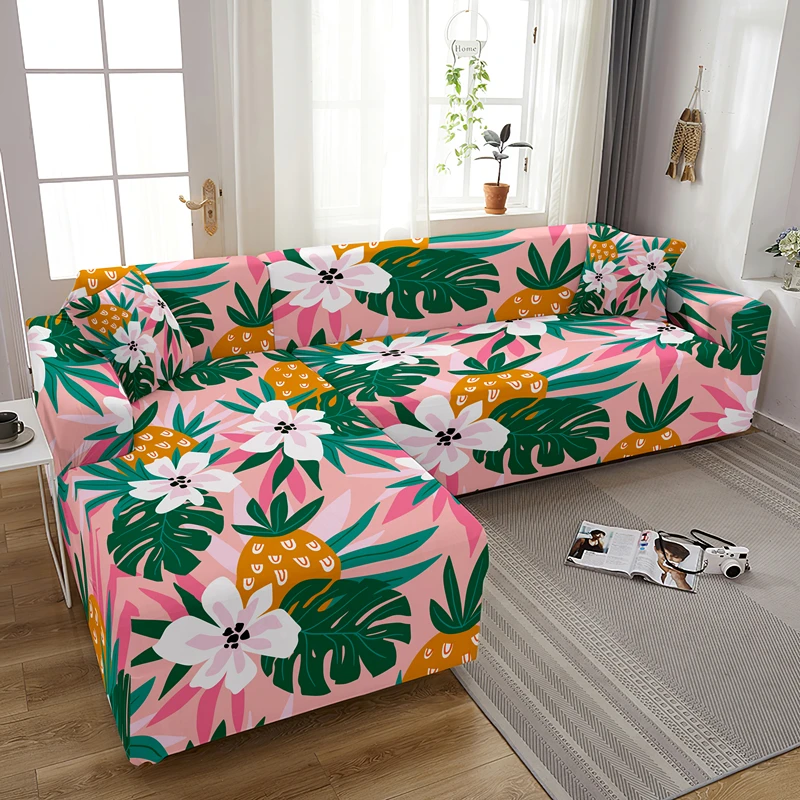 

Beautiful Flowers Stretch Sofa Cover Dust-proof Elastic Slipcover For Living Room Decor Loveseat Couch Covers