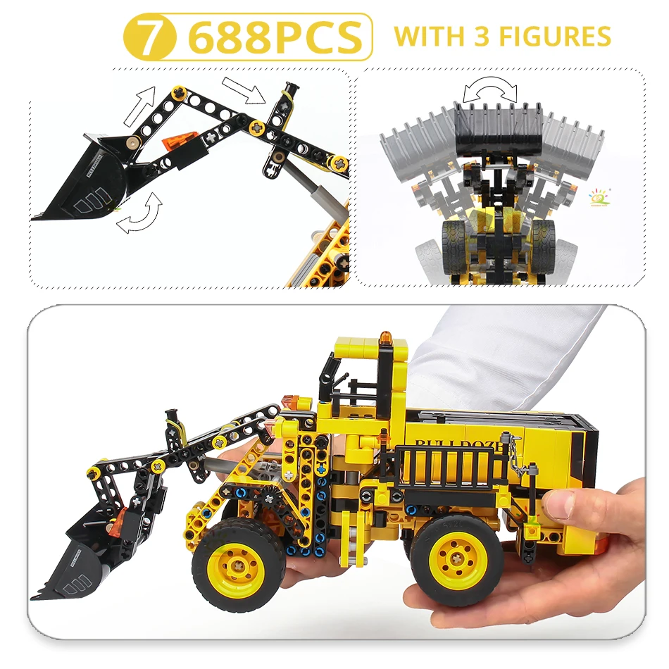 Engineering Bulldozer Crane Technic Dump Truck Building Blocks City Construction vehicle car Toy For Children kids gift | Игрушки и